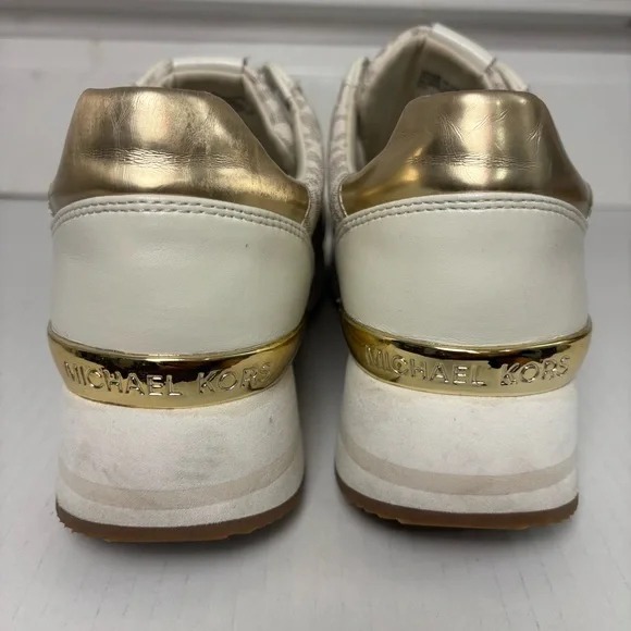 Michael Kors Womens Monique Logo Shoes Sz 8 Platform Trainer Sneaker - Picture 3 of 14